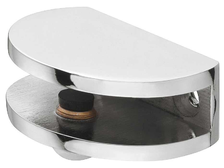 Shelf Support, Clamp Design, Screw Fixing, for Glass and Wooden Shelves, for 6-8 mm shelf thickness, polished chrome plated (2 pieces)