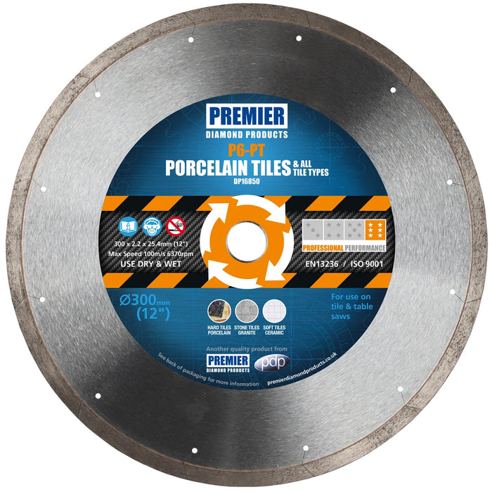 PDP P6-PT 115mm x 1.4mm x 10mm x22.2mm Porcelain Cutting Diamond Blade