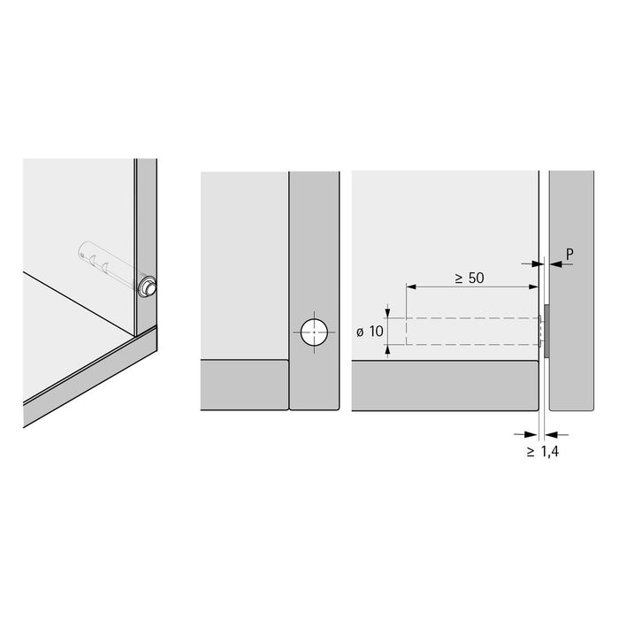 Hettich 9375907 Push To Open For Hinges Drill-in Short Stroke Anthrazite