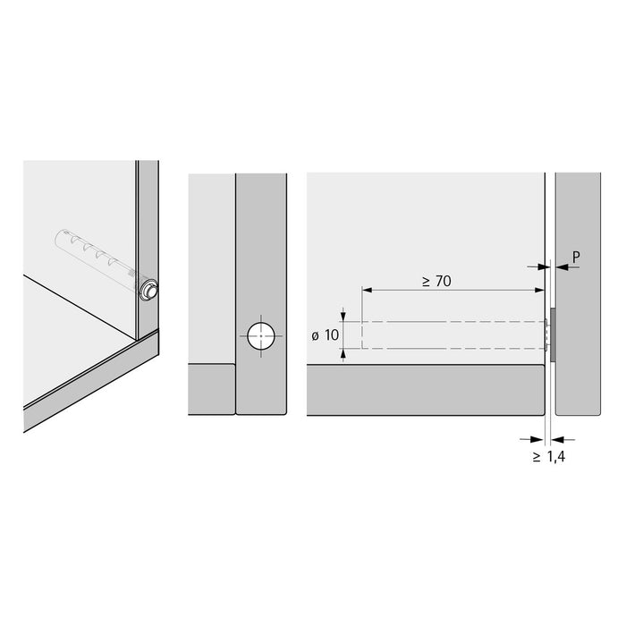 Hettich 9375986 Magnet Push To Open For Hinges Drill-in Long Stroke Anthrazite
