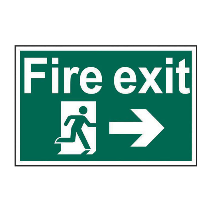 Fire Exit Running Man - Self Adhesive Rigid Polypropylene 300 x 200mm