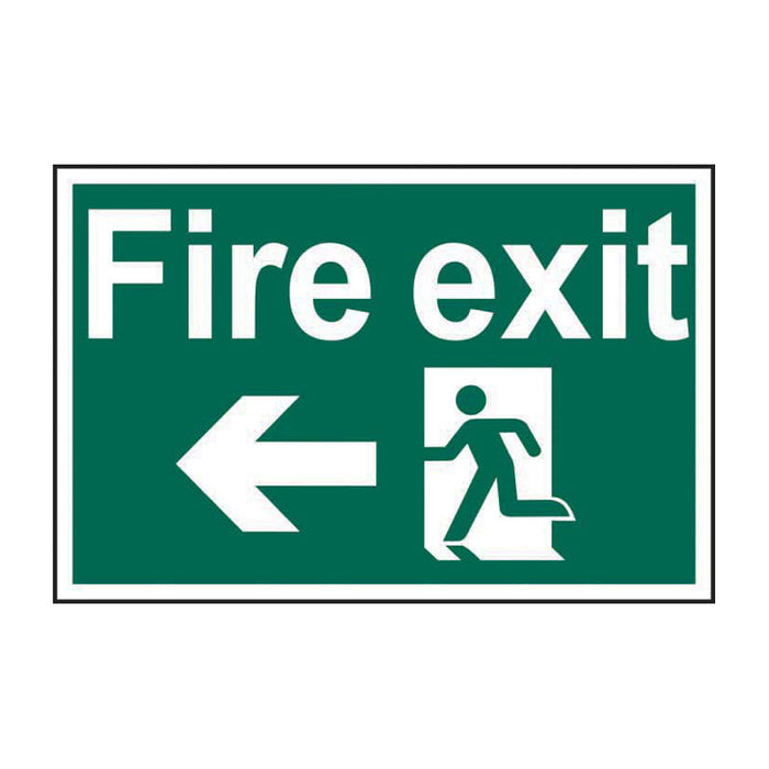 Fire Exit Running Man - Self Adhesive Rigid Polypropylene 300 x 200mm