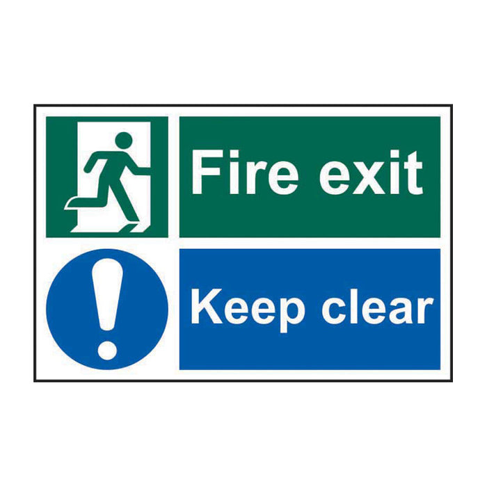 Fire Exit Running Man - Self Adhesive Rigid Polypropylene 300 x 200mm