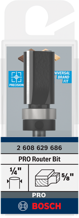 Bosch PRO Router Bit Top Bearing Flush Trim, Ø 5/8″ x L 1″, Shank 1/4″
