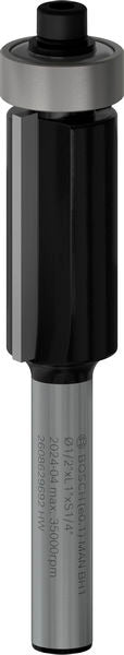 Bosch PRO Router Bit Bottom Bearing Flush Trim, Ø 1/2″ x L 1″, Shank 1/4″