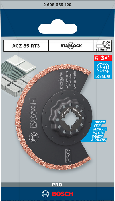 Bosch PRO ACZ 85 RT3 Multitool Blade, 85 x 2.5 mm