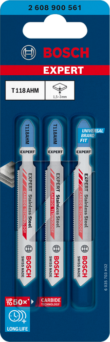 Bosch  EXPERT T118AHM Stainless Steel Sutting Jigsaw Blade (3)