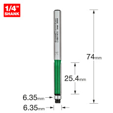 Trend Craft C168 x1/4" TC 6.35x25.4mm Guided Trimmer Bit