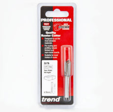 Trend 3/5 x 1/4" TC 9mm Diameter x 19mm Two Flute Router Cutter