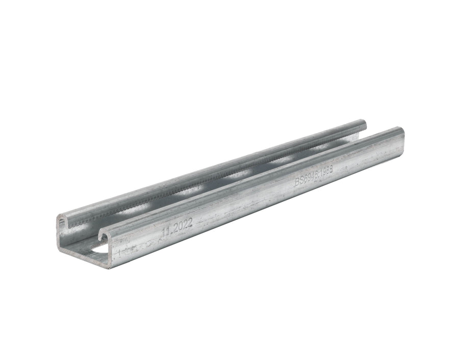 41x21x2.5mm Slotted Channel Pre-Galv 3000mm BS6946:1988