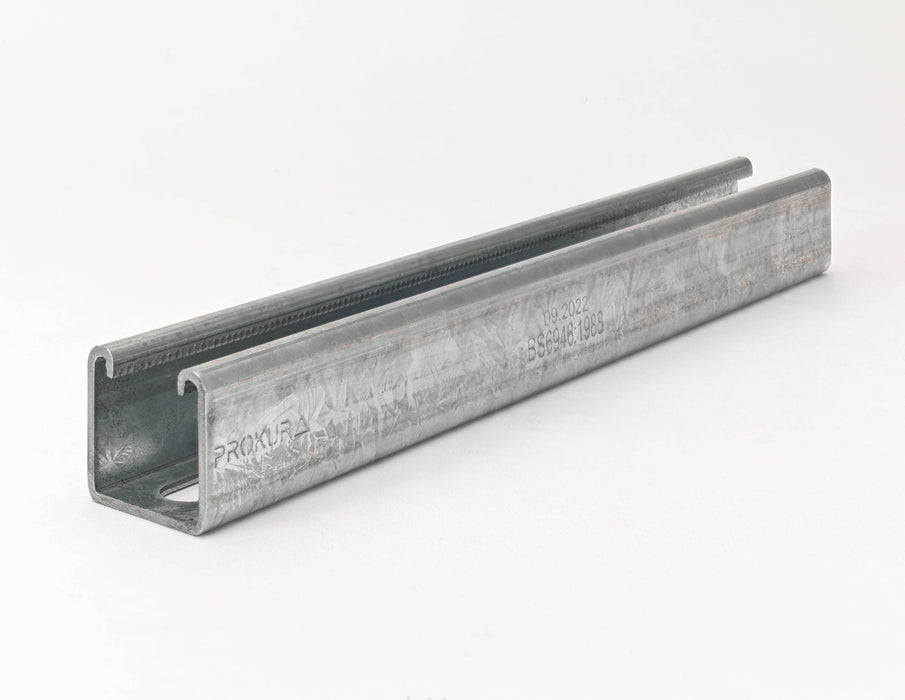 41x41x2.5mm Slotted Channel Pre-Galv 3000mm BS6946:1988