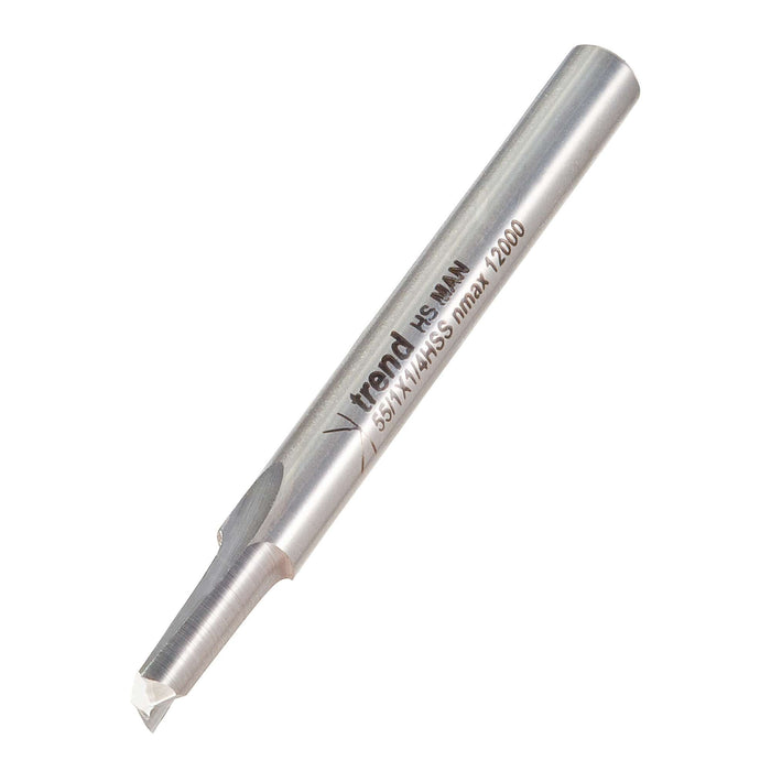 Trend 55/1X1/4HSS Aluminium & Plastic Cutter 6.3mm Dia. X 12.7mm Cut