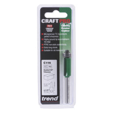 Trend Craft C116 x 1/4" TC 12.7x25.4mm Bearing Guided Trimmer Bit