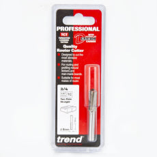 Trend 3/4 x 1/4" 8mm Diameter x 19mm Two Flute Router Cutter