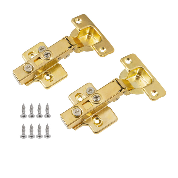 Eclipse Satin Brass 3D Adjustable Cabinet Soft Close Hinge 105 Degree