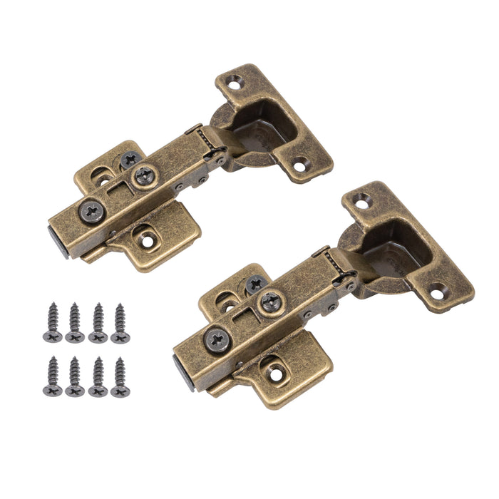 Eclipse Aged Brass 3D Adjustable Cabinet Soft Close Hinge 105 Degree