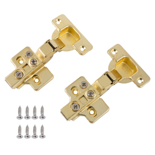 Eclipse Satin Brass 3D Adjustable Cabinet Soft Close Hinge 105 Degree
