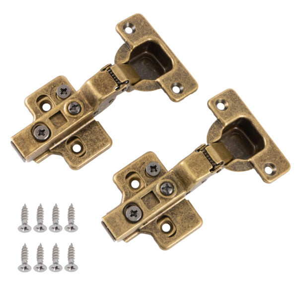Eclipse Aged Brass 3D Adjustable Cabinet Soft Close Hinge 105 Degree