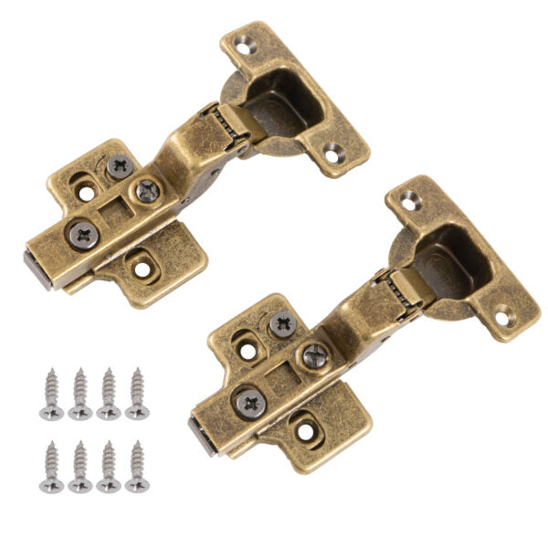 Eclipse Aged Brass 3D Adjustable Cabinet Soft Close Hinge 105 Degree