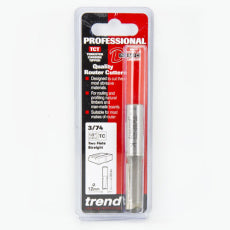 Trend 3/74 x 1/2" TC 12mm Diameter x 32mm Two Flute Cutter