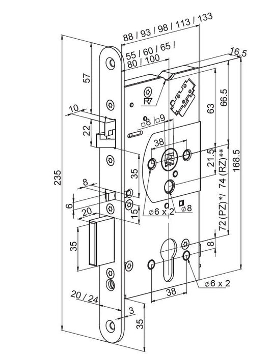 Abloy EL560 65MM Backset Electric Lock