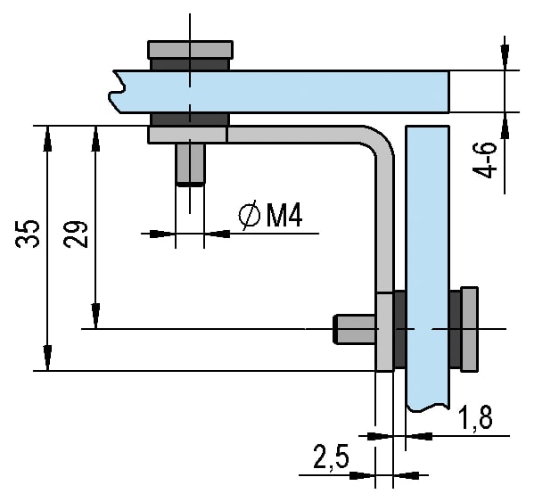 Bohle 2-sided Glass Corner Connector