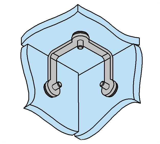 Bohle 3-sided Glass Corner Connector