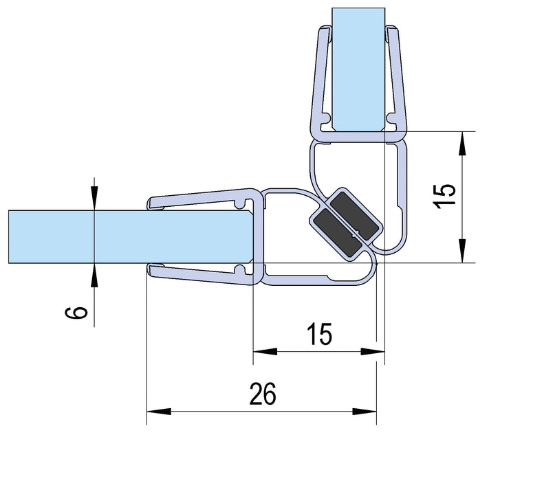 Bohle BO5213529 Shower Seal Pair With Magnet 90° S/Action 6/8mm x 2m