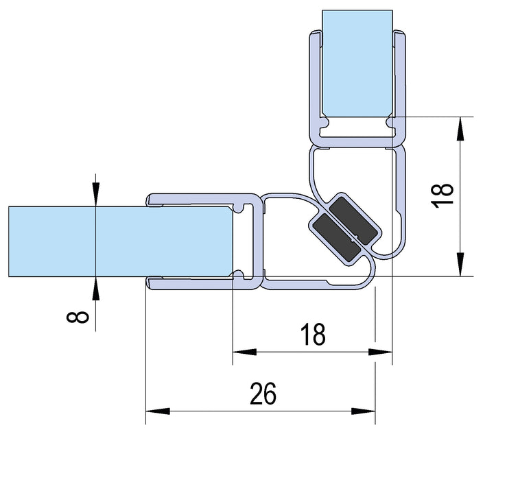 Bohle BO5213529 Shower Seal Pair With Magnet 90° S/Action 6/8mm x 2m