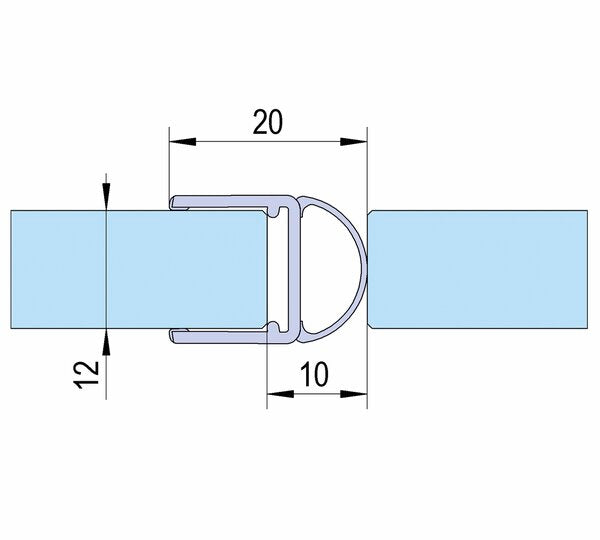Bohle BO5281020 Shower Door Seal With Bellows 10/12mm x 2.16m