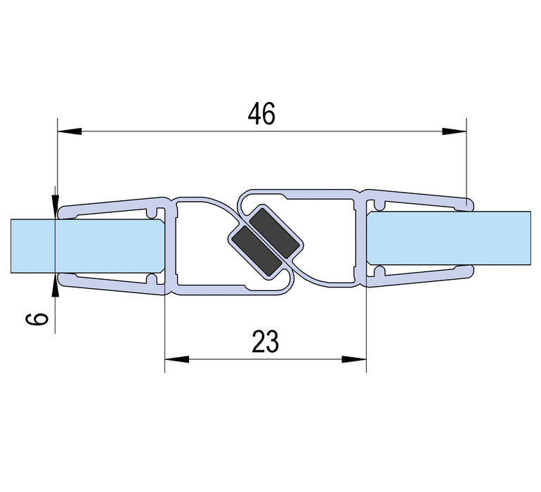 Bohle BK69310 Shower Seal Pair With Magnet 180° S/Action 6/8mm x 2m