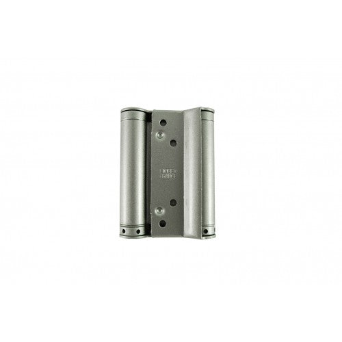 D&E LIOBEX 4inch / 100mm Double Action Spring Hinge Silver (Pair)