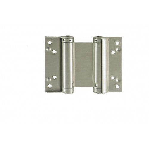 D&E LIOBEX 4inch / 100mm Double Action Spring Hinge Silver (Pair)