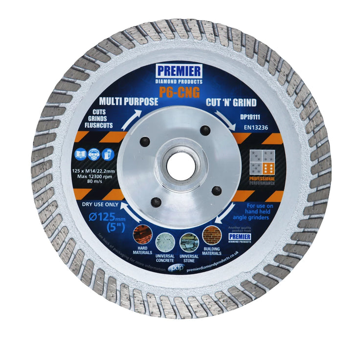 PDP P6-CNG Cut ‘N’ Grind 115mm x 22.2mm Diamond Blade