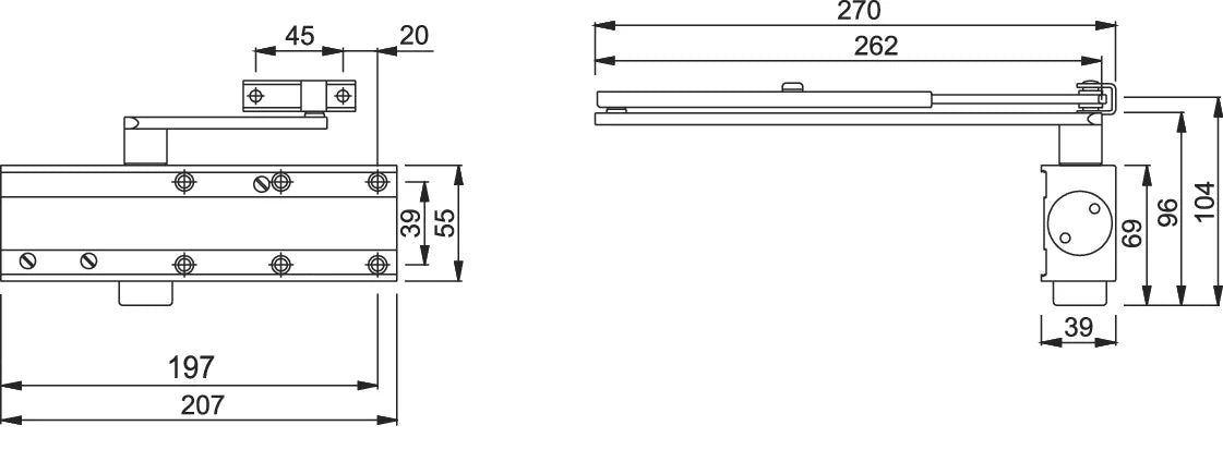 Arrone AR8200-SE Overhead Door Closer Complete Unit