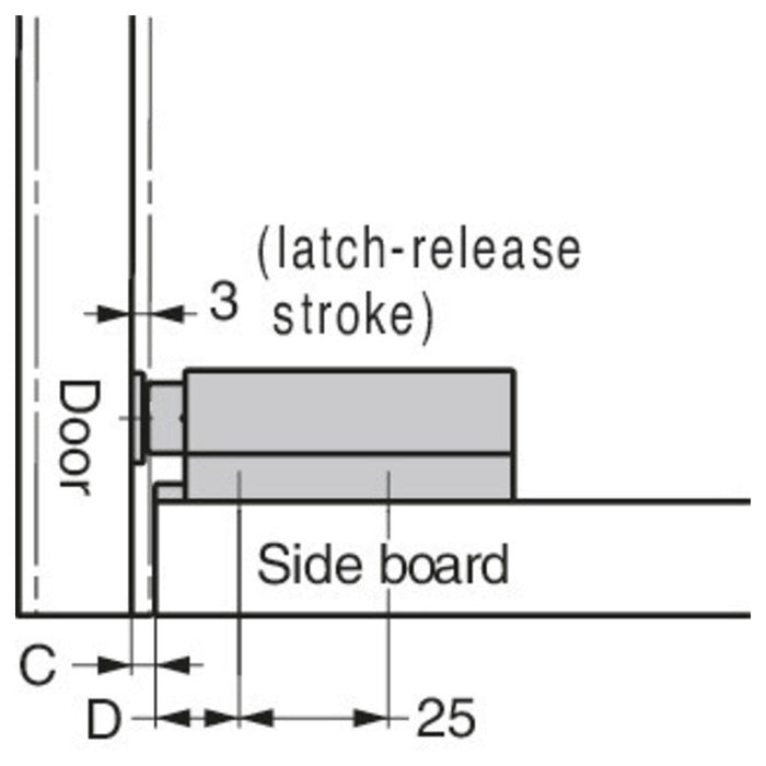 Sugatsune ML-ZN80-BL Heavy Duty Magnetic Touch Latch