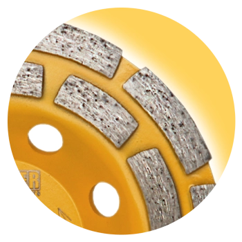 PDP P3-CG 180mm x 22.2mm Double Row Cup Grinder Diamond Wheel