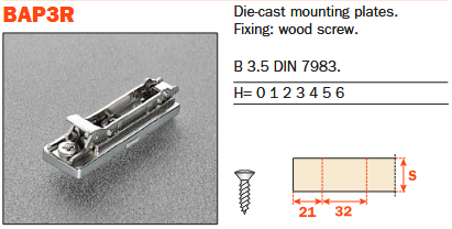 Salice LAPIS Silentia+ Series 200 Cabinet Hinge For Thicker Doors 94° Opening (Set)