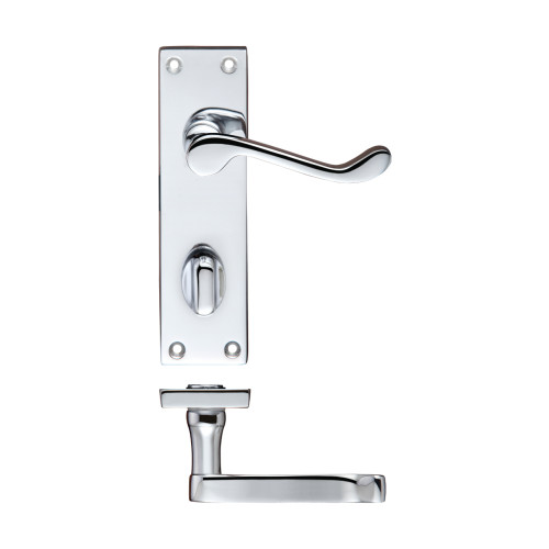 Project Victorian scroll lever on 150x40mm backplate Polished Chrome