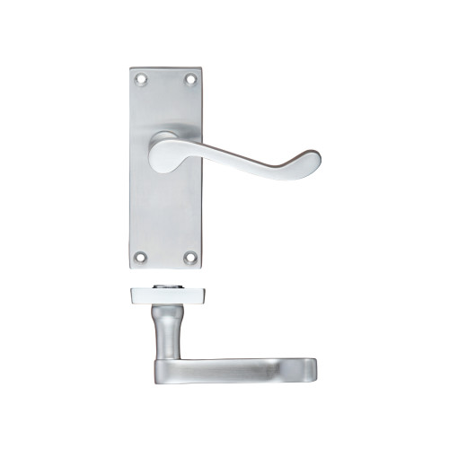 Project Victorian scroll lever on 150x40mm backplate Satin Chrome