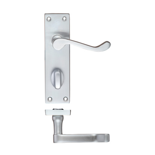 Project Victorian scroll lever on 150x40mm backplate Satin Chrome