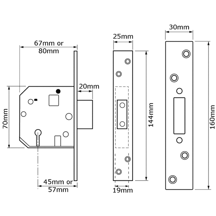 UNION 2134E BS 5 Lever Deadlock