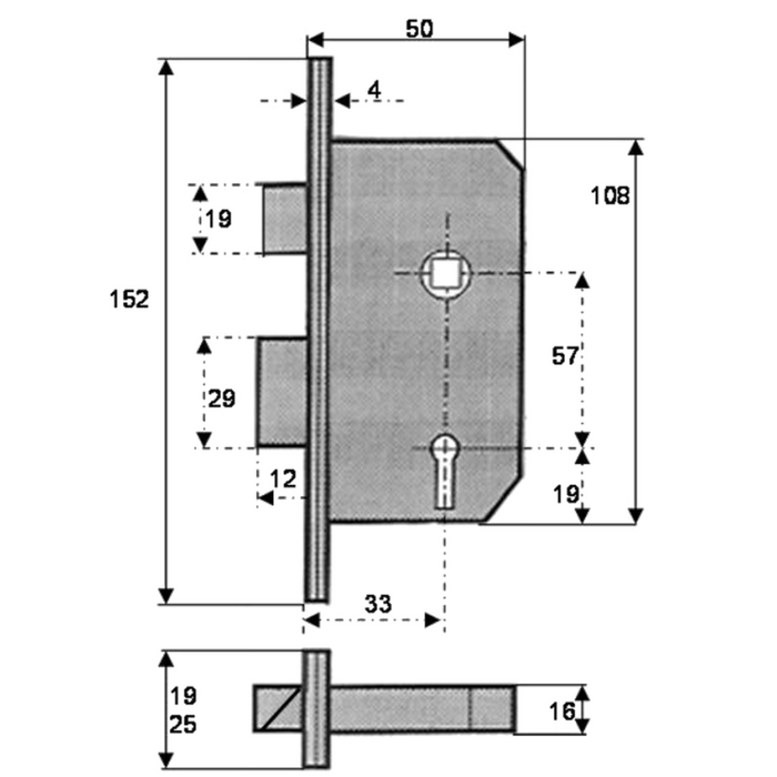 Willenhall M3 5 Lever Sashlock 50mm Deep Case