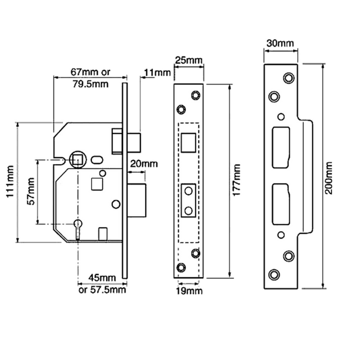 UNION 2234E BS 5 Lever Sashlock