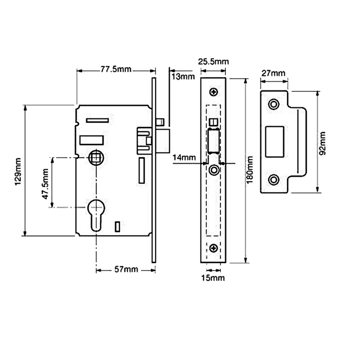 UNION L2349 Euro Nightlatch Case