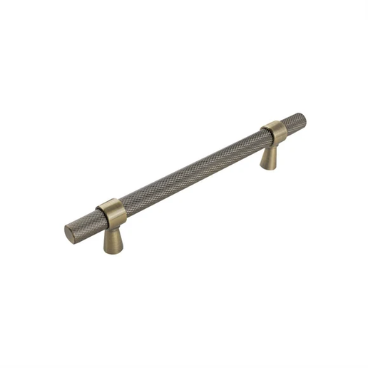 Headbourne Knurled T Bar Pull Handles Antique Brass (Pair)