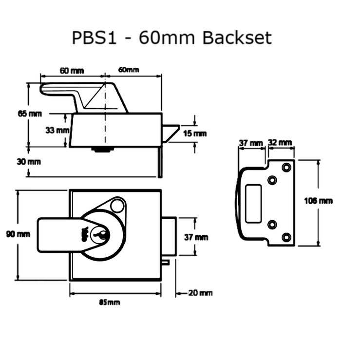 Yale PBS1 Auto Deadlocking Nightlatch Grey/Polished Brass