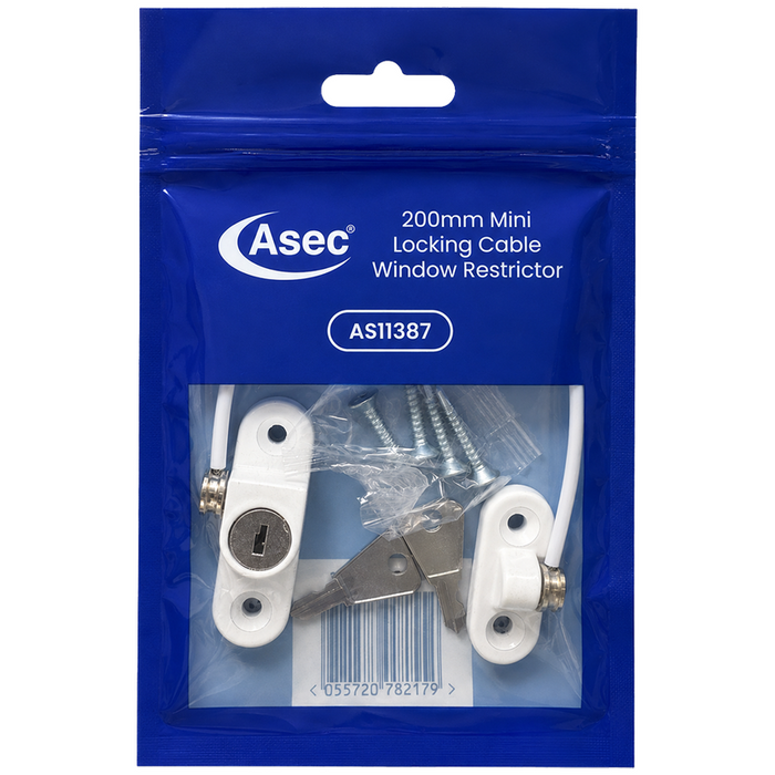 ASEC 200mm Mini Locking Cable Window Restrictor