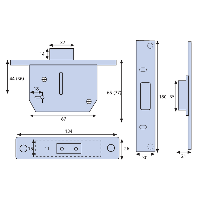 Site Tool Chest Replacement 5 Lever Deadlock Keyed Alike Pair
