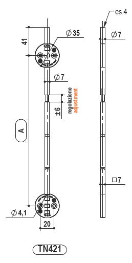 Sugatsune TN421.2010.25.CNF 2m Heavy Duty Straightener Bar